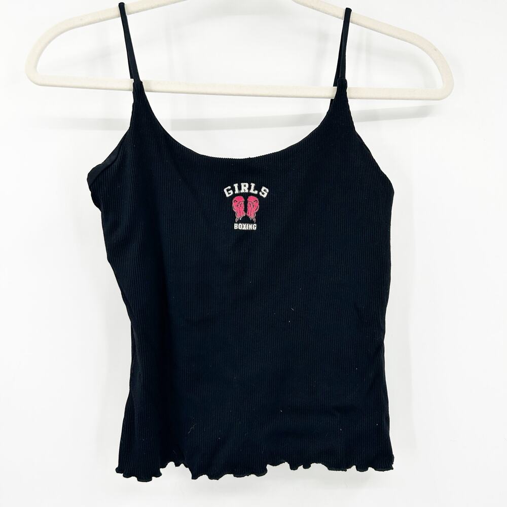 24 Hour Fitness Womens Y2K Athleisure Active‎ Girls Boxing Shelf Bra Cami Tank L